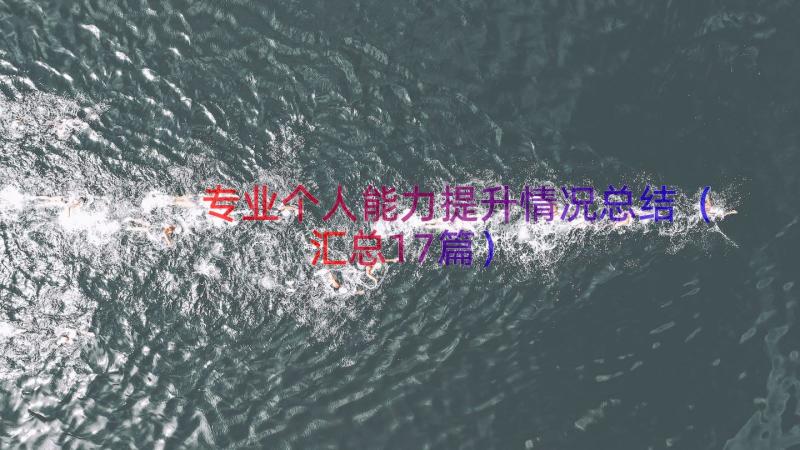 专业个人能力提升情况总结（汇总17篇）