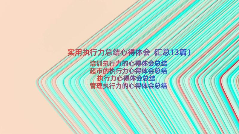 实用执行力总结心得体会（汇总13篇）