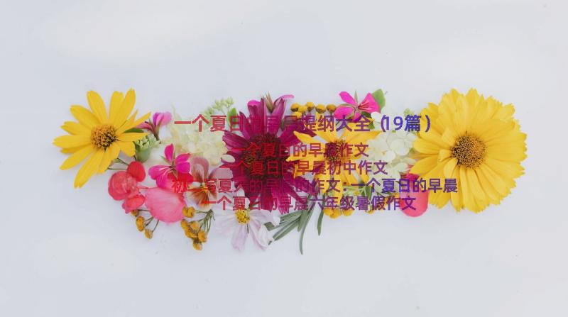 一个夏日的早晨提纲大全（19篇）