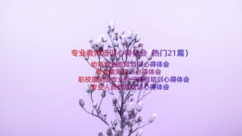 专业教师培训心得体会（热门21篇）