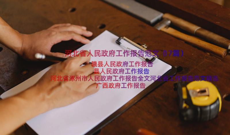 河北省人民政府工作报告范文（17篇）