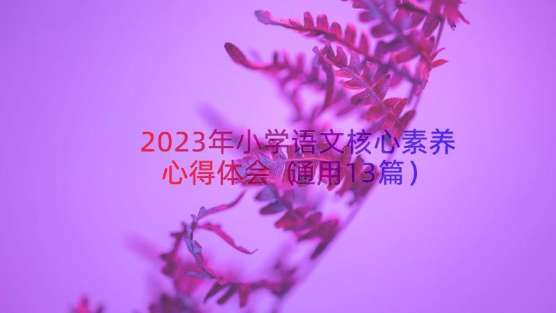 2023年小学语文核心素养心得体会（通用13篇）