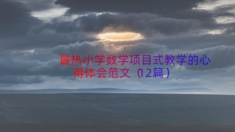 最热小学数学项目式教学的心得体会范文（12篇）