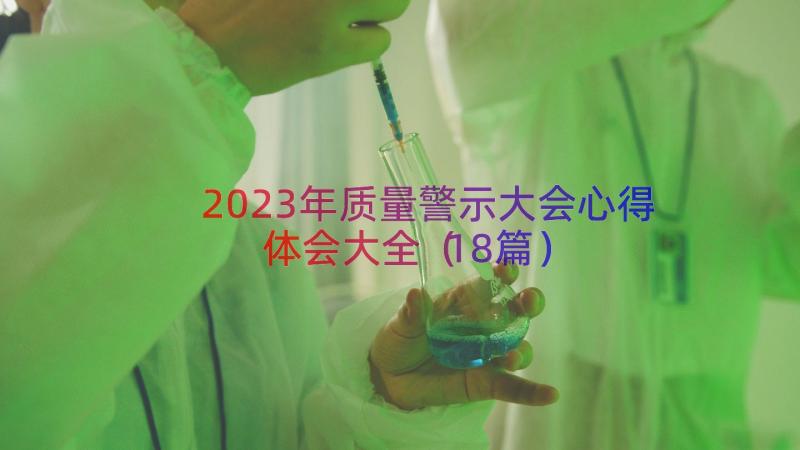 2023年质量警示大会心得体会大全（18篇）