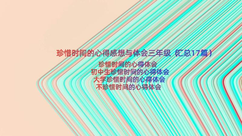 珍惜时间的心得感想与体会三年级（汇总17篇）