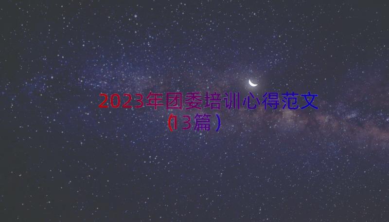 2023年团委培训心得范文（13篇）