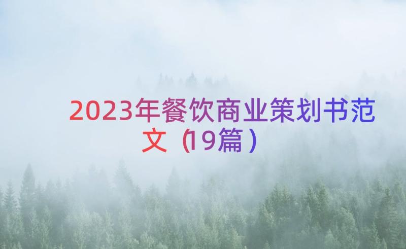 2023年餐饮商业策划书范文（19篇）