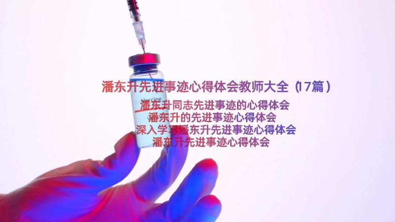 潘东升先进事迹心得体会教师大全（17篇）