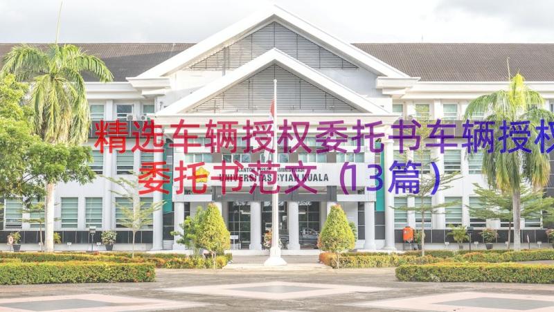 精选车辆授权委托书车辆授权委托书范文（13篇）