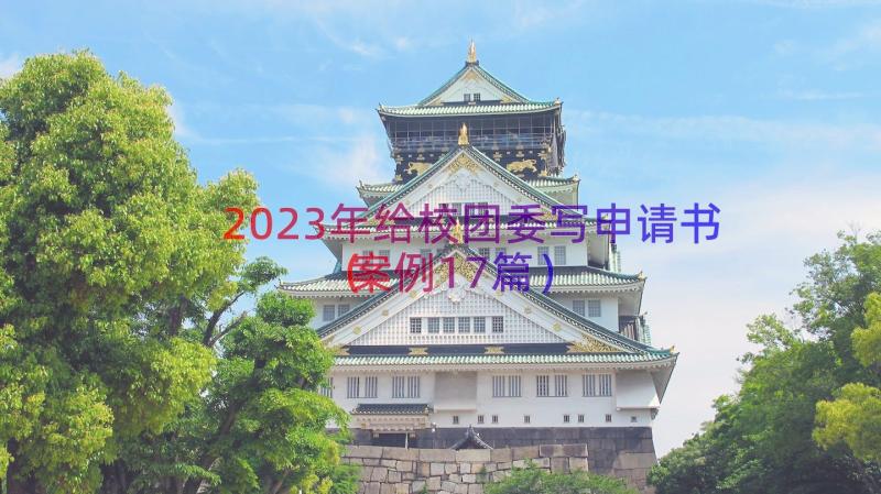 2023年给校团委写申请书（案例17篇）