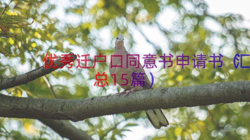 优秀迁户口同意书申请书（汇总15篇）