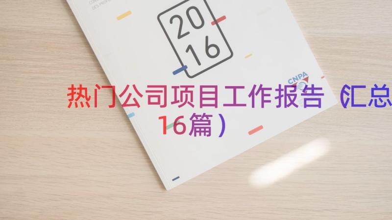 热门公司项目工作报告（汇总16篇）