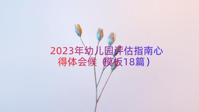 2023年幼儿园评估指南心得体会候（模板18篇）