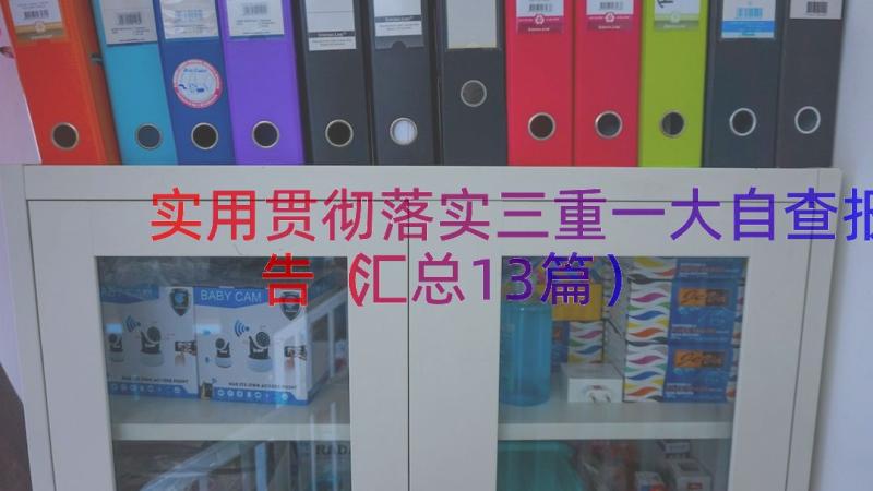 实用贯彻落实三重一大自查报告（汇总13篇）