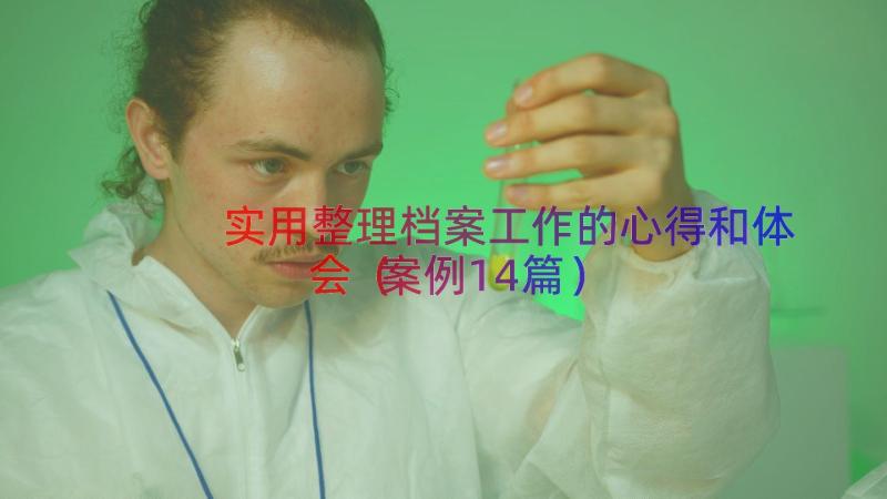 实用整理档案工作的心得和体会（案例14篇）