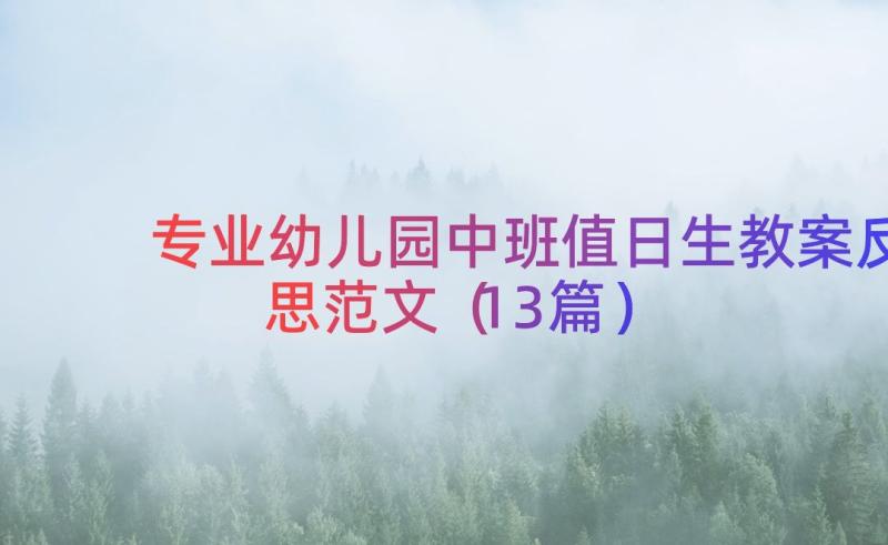 专业幼儿园中班值日生教案反思范文（13篇）