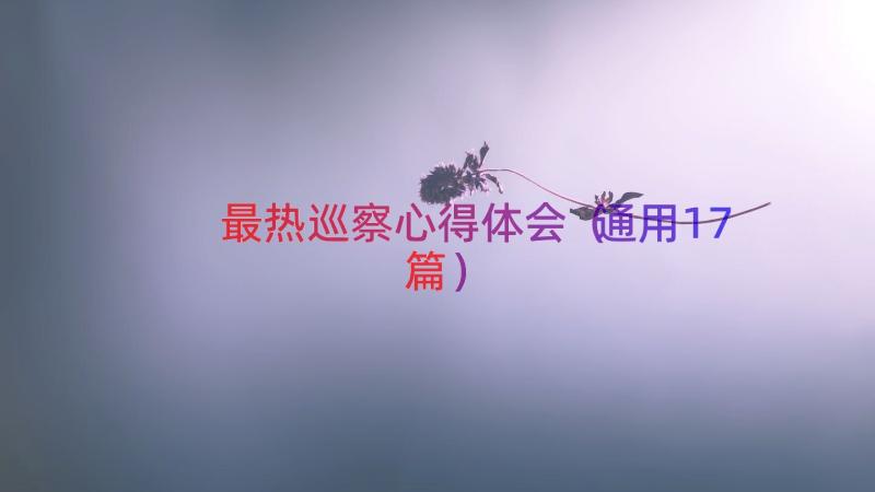 最热巡察心得体会（通用17篇）