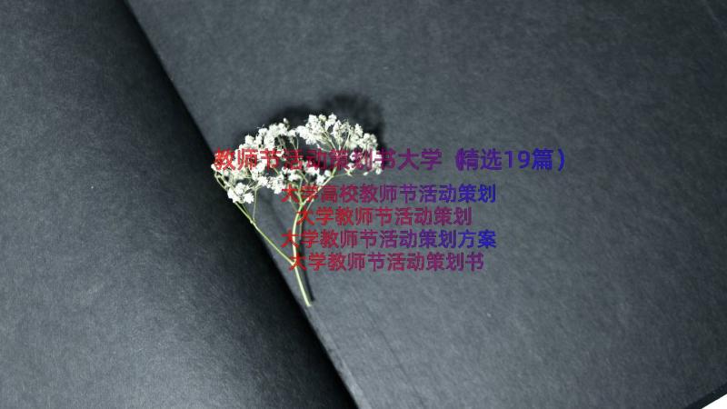 教师节活动策划书大学（精选19篇）