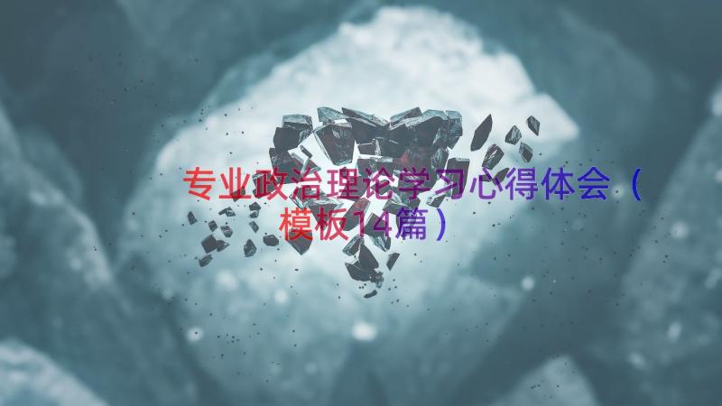 专业政治理论学习心得体会（模板14篇）