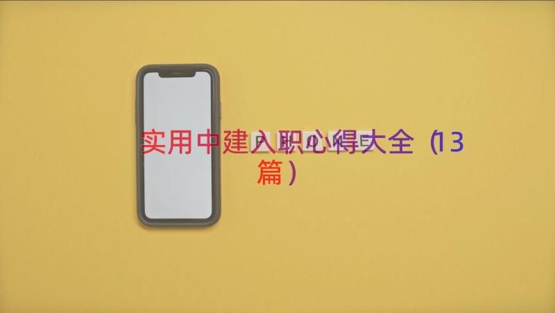 实用中建入职心得大全（13篇）