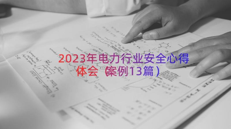 2023年电力行业安全心得体会（案例13篇）