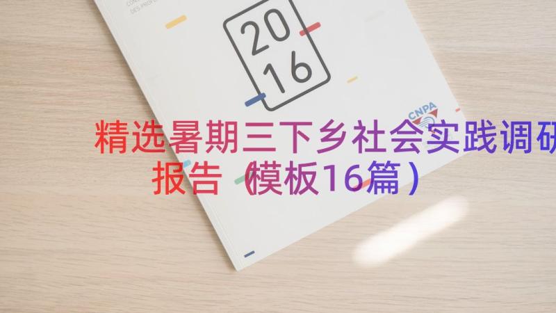 精选暑期三下乡社会实践调研报告（模板16篇）