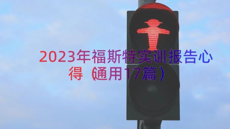 2023年福斯特实训报告心得（通用17篇）