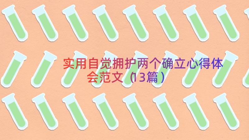 实用自觉拥护两个确立心得体会范文（13篇）