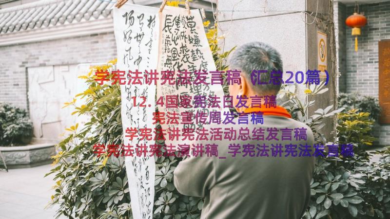 学宪法讲宪法发言稿（汇总20篇）