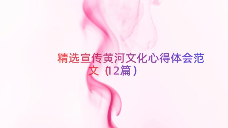 精选宣传黄河文化心得体会范文（12篇）