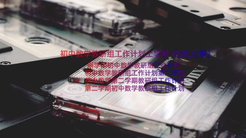 初中数学教研组工作计划上学期（优秀20篇）