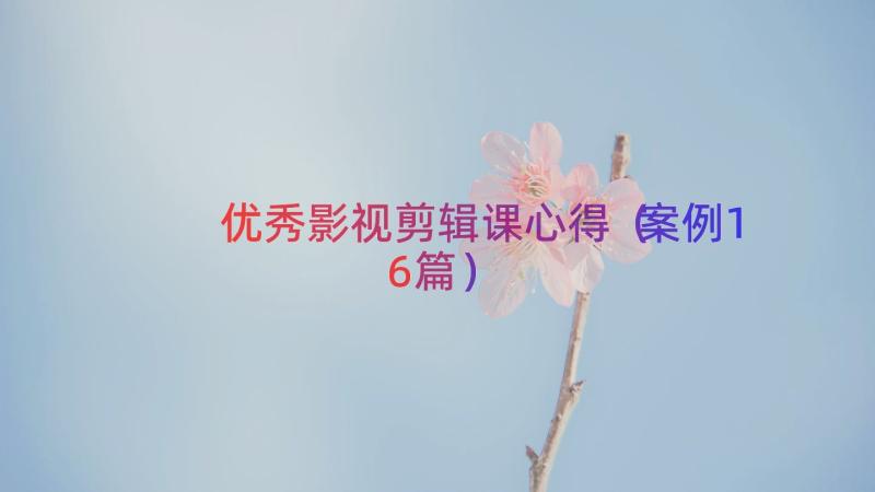 优秀影视剪辑课心得（案例16篇）