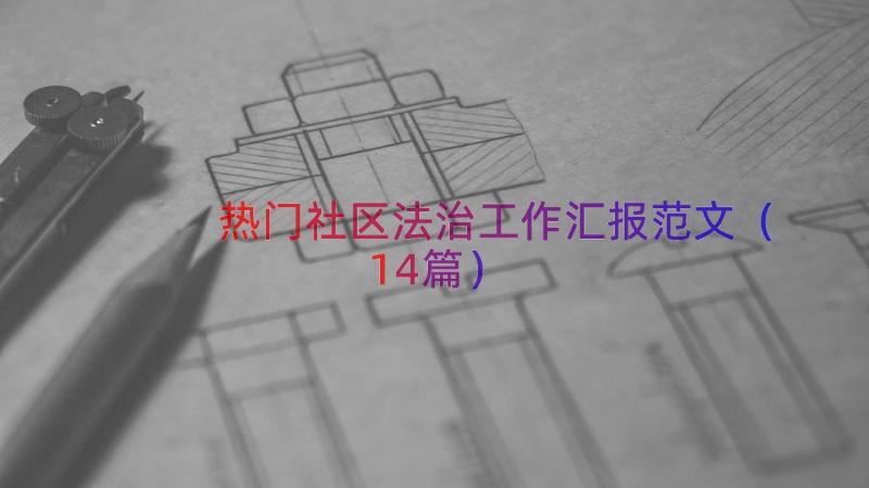 热门社区法治工作汇报范文（14篇）