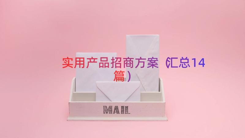 实用产品招商方案（汇总14篇）