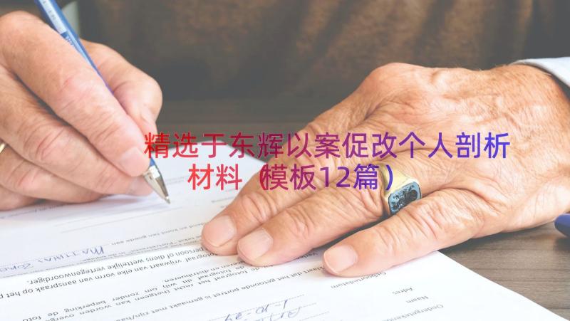 精选于东辉以案促改个人剖析材料（模板12篇）