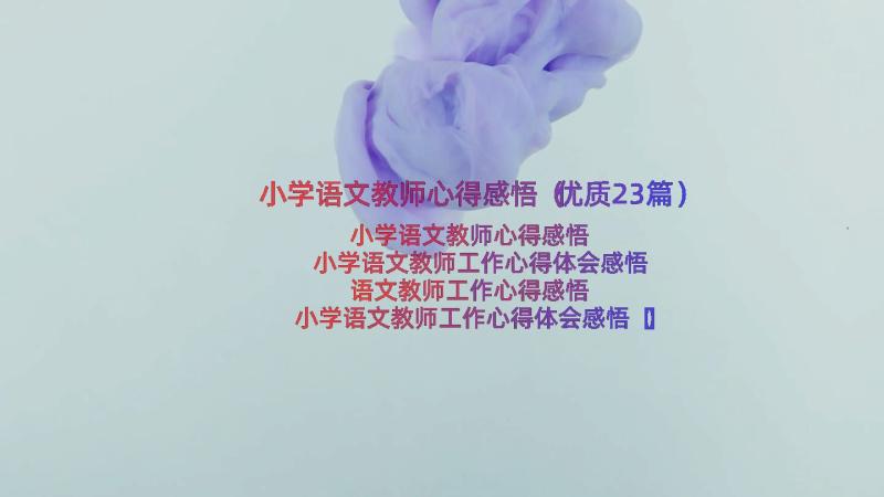 小学语文教师心得感悟（优质23篇）