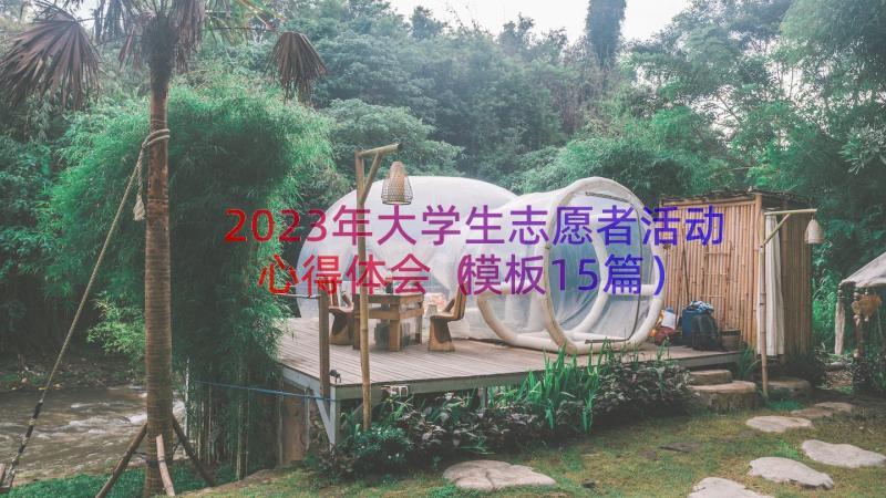 2023年大学生志愿者活动心得体会（模板15篇）