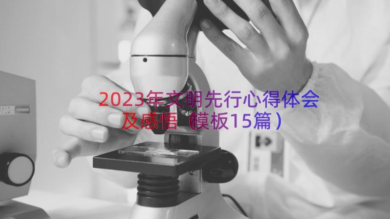 2023年文明先行心得体会及感悟（模板15篇）