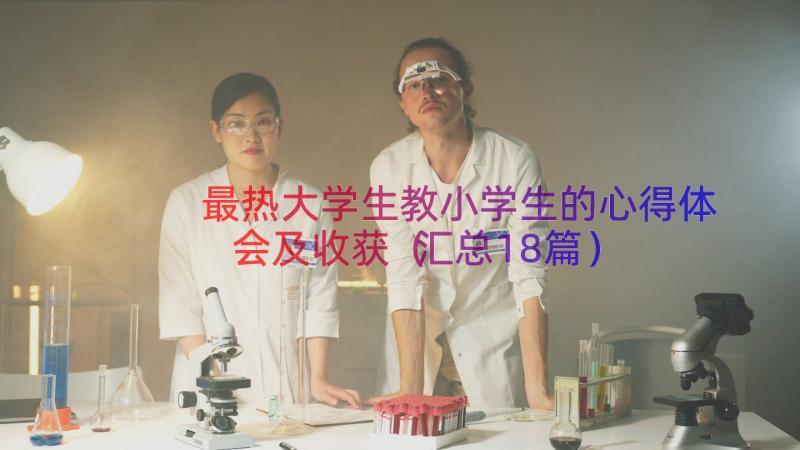 最热大学生教小学生的心得体会及收获（汇总18篇）