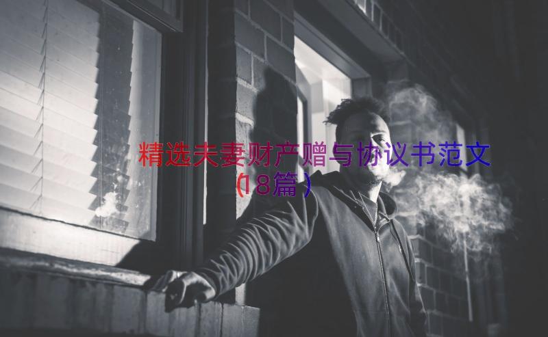 精选夫妻财产赠与协议书范文（18篇）