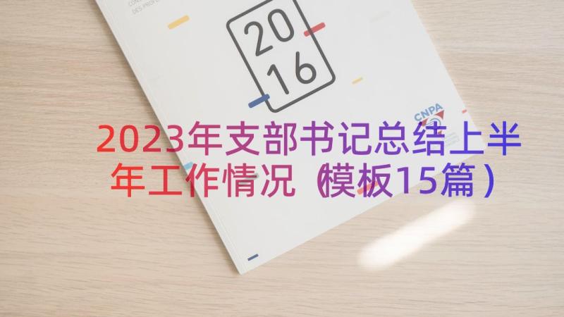 2023年支部书记总结上半年工作情况（模板15篇）