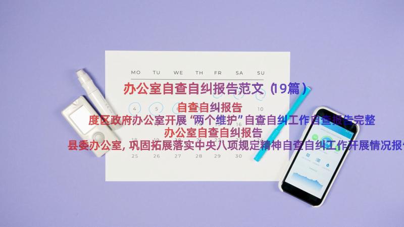 办公室自查自纠报告范文（19篇）