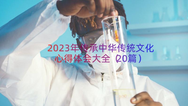 2023年传承中华传统文化心得体会大全（20篇）