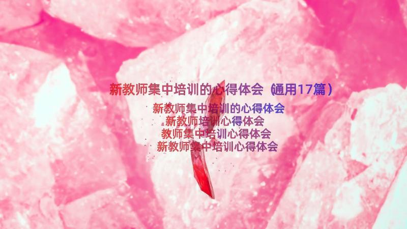 新教师集中培训的心得体会（通用17篇）