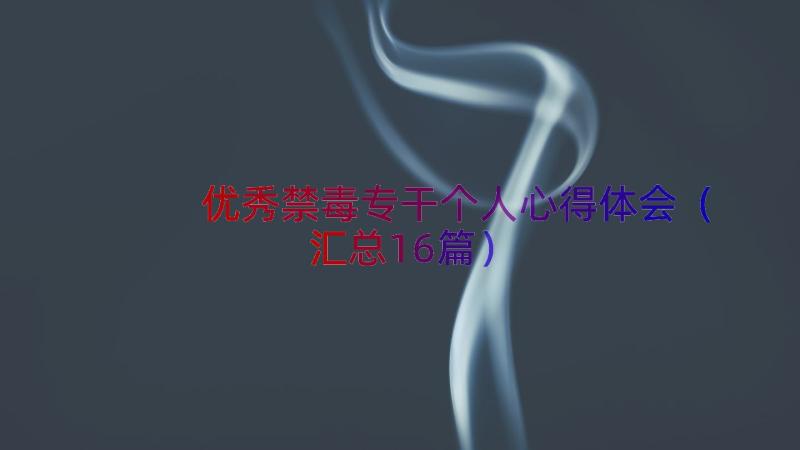 优秀禁毒专干个人心得体会（汇总16篇）