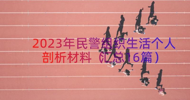 2023年民警组织生活个人剖析材料（汇总16篇）