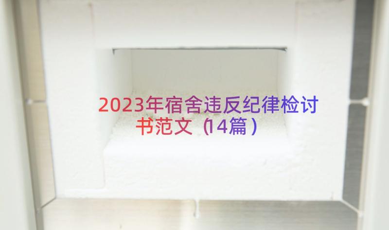 2023年宿舍违反纪律检讨书范文（14篇）