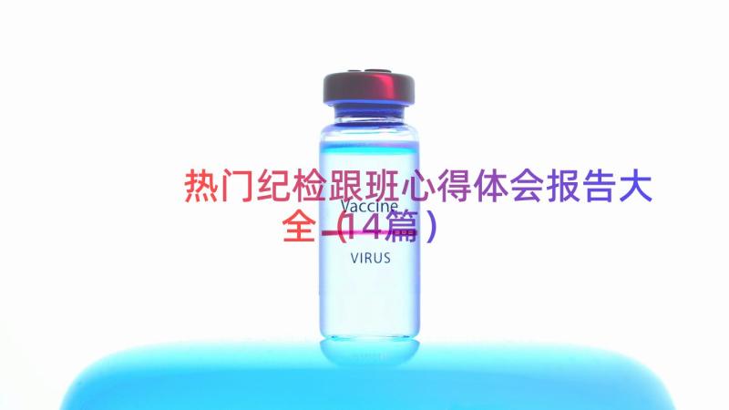 热门纪检跟班心得体会报告大全（14篇）