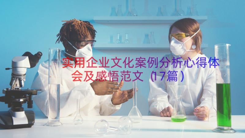 实用企业文化案例分析心得体会及感悟范文（17篇）