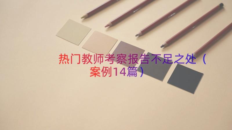 热门教师考察报告不足之处（案例14篇）